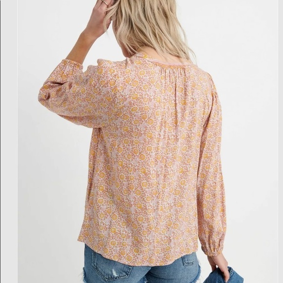 Lucky Brand Women's Mixed Border Print Top s/p - Picture 5 of 5